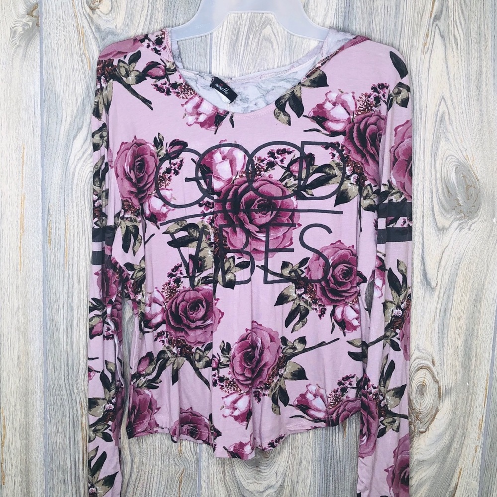 Floral Good Vibes Hoodie Shirt